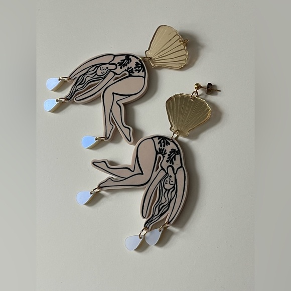 Unique Australian Made Statement Earrings - Picture 3 of 4